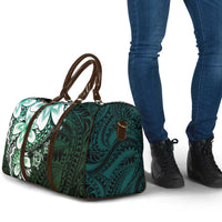 Polynesia Romantic Valentine Travel Bag Sea Turtle Couple With Aqua Gradient Plumeria LT05 - Polynesian Pride