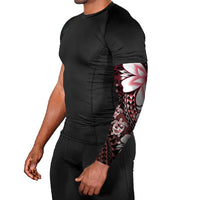 Polynesia Romantic Valentine Arm Sleeves Sea Turtle Couple With Red Gradient Plumeria LT05 - Polynesian Pride