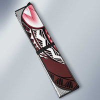 Polynesia Romantic Valentine Auto Sun Shade Sea Turtle Couple With Red Gradient Plumeria LT05 - Polynesian Pride