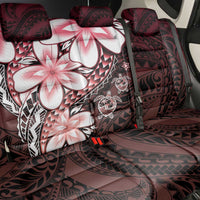 Polynesia Romantic Valentine Back Car Seat Cover Sea Turtle Couple With Red Gradient Plumeria LT05 - Polynesian Pride
