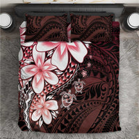 Polynesia Romantic Valentine Bedding Set Sea Turtle Couple With Red Gradient Plumeria LT05 Red - Polynesian Pride