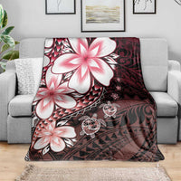 Polynesia Romantic Valentine Blanket Sea Turtle Couple With Red Gradient Plumeria LT05 - Polynesian Pride
