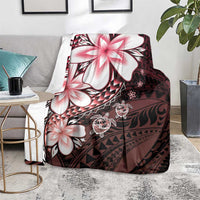 Polynesia Romantic Valentine Blanket Sea Turtle Couple With Red Gradient Plumeria LT05 - Polynesian Pride