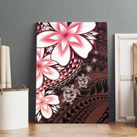 Polynesia Romantic Valentine Canvas Wall Art Sea Turtle Couple With Red Gradient Plumeria LT05 - Polynesian Pride