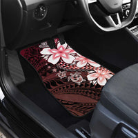Polynesia Romantic Valentine Car Mats Sea Turtle Couple With Red Gradient Plumeria LT05 - Polynesian Pride