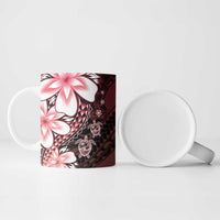 Polynesia Romantic Valentine Ceramic Mug Sea Turtle Couple With Red Gradient Plumeria LT05 - Polynesian Pride