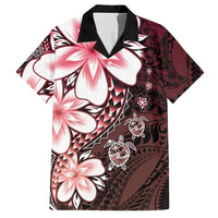 Polynesia Romantic Valentine Hawaiian Shirt Sea Turtle Couple With Red Gradient Plumeria LT05 Red - Polynesian Pride