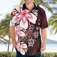 Polynesia Romantic Valentine Hawaiian Shirt Sea Turtle Couple With Red Gradient Plumeria LT05 - Polynesian Pride
