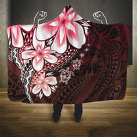 Polynesia Romantic Valentine Hooded Blanket Sea Turtle Couple With Red Gradient Plumeria LT05 - Polynesian Pride