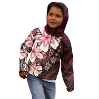 Polynesia Romantic Valentine Kid Hoodie Sea Turtle Couple With Red Gradient Plumeria LT05 - Polynesian Pride