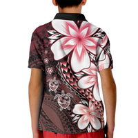 Polynesia Romantic Valentine Kid Polo Shirt Sea Turtle Couple With Red Gradient Plumeria LT05 - Polynesian Pride