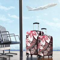 Polynesia Romantic Valentine Luggage Cover Sea Turtle Couple With Red Gradient Plumeria LT05 - Polynesian Pride