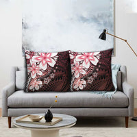 Polynesia Romantic Valentine Pillow Cover Sea Turtle Couple With Red Gradient Plumeria LT05 - Polynesian Pride