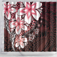 Polynesia Romantic Valentine Shower Curtain Sea Turtle Couple With Red Gradient Plumeria LT05 - Polynesian Pride