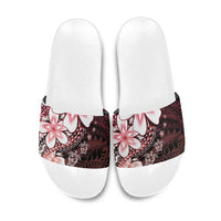 Polynesia Romantic Valentine Slide Sandals Sea Turtle Couple With Red Gradient Plumeria LT05 Red - Polynesian Pride