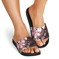 Polynesia Romantic Valentine Slide Sandals Sea Turtle Couple With Red Gradient Plumeria LT05 - Polynesian Pride