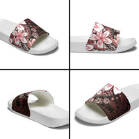 Polynesia Romantic Valentine Slide Sandals Sea Turtle Couple With Red Gradient Plumeria LT05 - Polynesian Pride