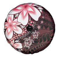 Polynesia Romantic Valentine Spare Tire Cover Sea Turtle Couple With Red Gradient Plumeria LT05 - Polynesian Pride