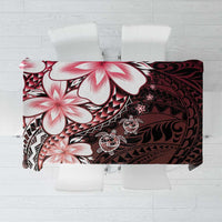 Polynesia Romantic Valentine Tablecloth Sea Turtle Couple With Red Gradient Plumeria LT05 Red - Polynesian Pride