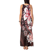 Polynesia Romantic Valentine Tank Maxi Dress Sea Turtle Couple With Red Gradient Plumeria LT05 - Polynesian Pride