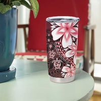 Polynesia Romantic Valentine Tumbler Cup Sea Turtle Couple With Red Gradient Plumeria LT05 - Polynesian Pride