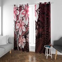 Polynesia Romantic Valentine Window Curtain Sea Turtle Couple With Red Gradient Plumeria LT05 With Grommets Red - Polynesian Pride