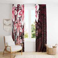Polynesia Romantic Valentine Window Curtain Sea Turtle Couple With Red Gradient Plumeria LT05 - Polynesian Pride