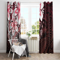 Polynesia Romantic Valentine Window Curtain Sea Turtle Couple With Red Gradient Plumeria LT05 - Polynesian Pride