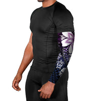 Polynesia Romantic Valentine Arm Sleeves Sea Turtle Couple With Purple Gradient Plumeria LT05 - Polynesian Pride