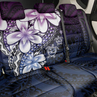 Polynesia Romantic Valentine Back Car Seat Cover Sea Turtle Couple With Purple Gradient Plumeria LT05 - Polynesian Pride