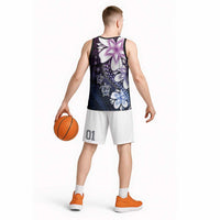 Polynesia Romantic Valentine Basketball Jersey Sea Turtle Couple With Purple Gradient Plumeria LT05 - Polynesian Pride