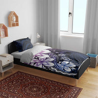 Polynesia Romantic Valentine Bedding Set Sea Turtle Couple With Purple Gradient Plumeria LT05 - Polynesian Pride