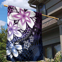 Polynesia Romantic Valentine Garden Flag Sea Turtle Couple With Purple Gradient Plumeria LT05 - Polynesian Pride