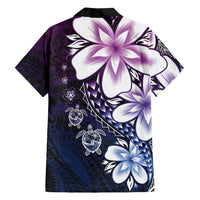 Polynesia Romantic Valentine Hawaiian Shirt Sea Turtle Couple With Purple Gradient Plumeria LT05 - Polynesian Pride