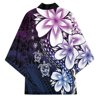 Polynesia Romantic Valentine Kimono Sea Turtle Couple With Purple Gradient Plumeria LT05 - Polynesian Pride