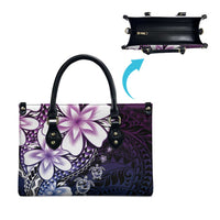 Polynesia Romantic Valentine Leather Bag Sea Turtle Couple With Purple Gradient Plumeria LT05 - Polynesian Pride