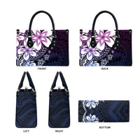 Polynesia Romantic Valentine Leather Bag Sea Turtle Couple With Purple Gradient Plumeria LT05 - Polynesian Pride