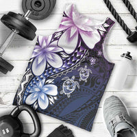 Polynesia Romantic Valentine Men Tank Top Sea Turtle Couple With Purple Gradient Plumeria LT05 - Polynesian Pride