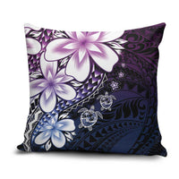 Polynesia Romantic Valentine Pillow Cover Sea Turtle Couple With Purple Gradient Plumeria LT05 Purple - Polynesian Pride