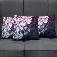 Polynesia Romantic Valentine Pillow Cover Sea Turtle Couple With Purple Gradient Plumeria LT05 - Polynesian Pride