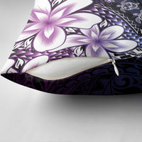 Polynesia Romantic Valentine Pillow Cover Sea Turtle Couple With Purple Gradient Plumeria LT05 - Polynesian Pride