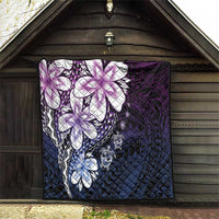 Polynesia Romantic Valentine Quilt Sea Turtle Couple With Purple Gradient Plumeria LT05 - Polynesian Pride
