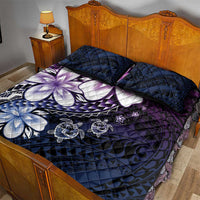 Polynesia Romantic Valentine Quilt Bed Set Sea Turtle Couple With Purple Gradient Plumeria LT05 - Polynesian Pride
