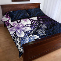 Polynesia Romantic Valentine Quilt Bed Set Sea Turtle Couple With Purple Gradient Plumeria LT05 - Polynesian Pride