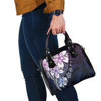Polynesia Romantic Valentine Shoulder Handbag Sea Turtle Couple With Purple Gradient Plumeria LT05 - Polynesian Pride