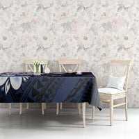 Polynesia Romantic Valentine Tablecloth Sea Turtle Couple With Purple Gradient Plumeria LT05 - Polynesian Pride