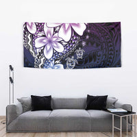 Polynesia Romantic Valentine Tapestry Sea Turtle Couple With Purple Gradient Plumeria LT05 - Polynesian Pride