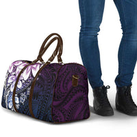 Polynesia Romantic Valentine Travel Bag Sea Turtle Couple With Purple Gradient Plumeria LT05 - Polynesian Pride
