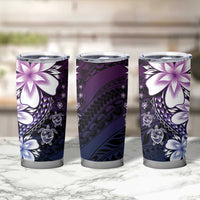 Polynesia Romantic Valentine Tumbler Cup Sea Turtle Couple With Purple Gradient Plumeria LT05 - Polynesian Pride