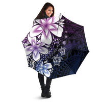 Polynesia Romantic Valentine Umbrella Sea Turtle Couple With Purple Gradient Plumeria LT05 - Polynesian Pride